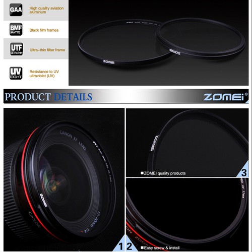 Zomei 49mm filters set slim UV&CPL&ND filters for DSLR camera Novice Essentials - Picture 6 of 12