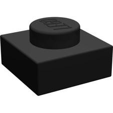 Lego 3024 Black Plate 1 x 1 (Quantity 100) brick