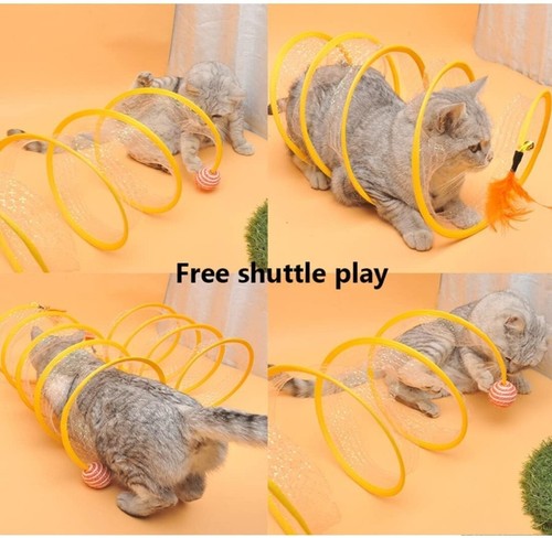 2 Interactive Cat Toys Collapsible Cat Tunnels Toy for Small Animals Play Rabbit - Picture 3 of 4