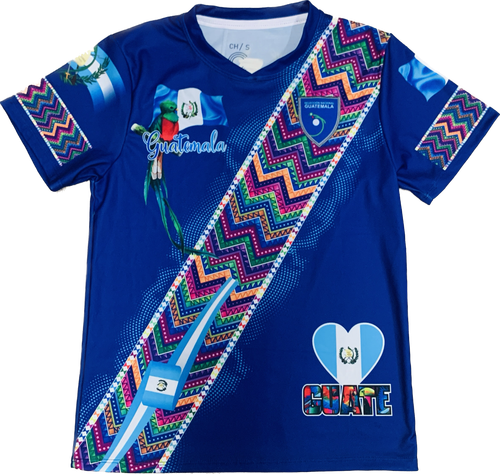 JERSEY DEPORTIVO GUATEMALA AZUL CON DISEÑO TRADICIONAL PARA HOMBRE. - Imagen 1 de 15