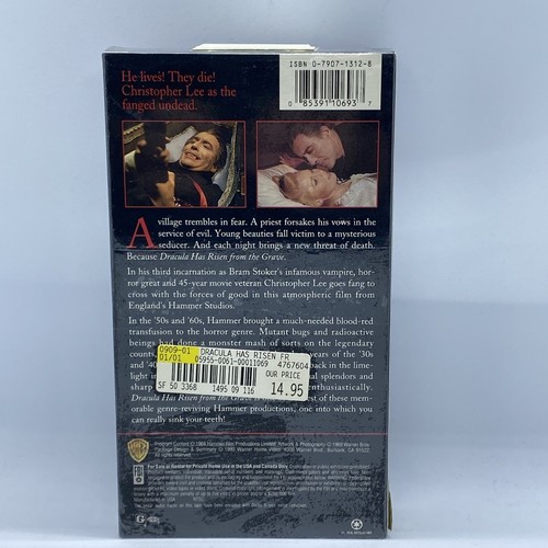 Dracula Has Risen From The Grave VHS 1993 WB Watermarks Brand New Sealed VB8 - Picture 3 of 6