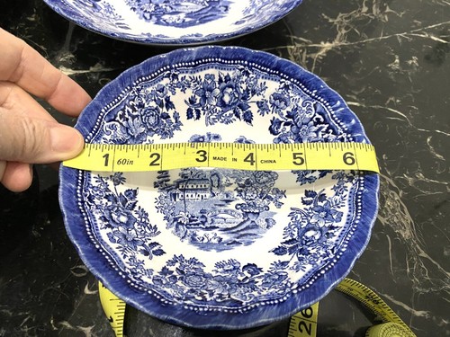 NEW Royal Wessex Set 4 Tonquin Blue 2 Cereal Soup 6.5” & 2 Salad Pasta Bowls 9” - Picture 12 of 15