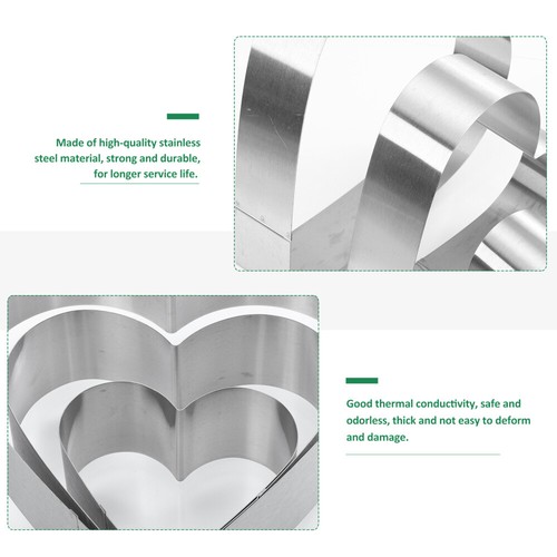 3 Pcs Mousse Circle Cake Mold Baking Supplies Heart Shaped Pastry - Picture 5 of 12