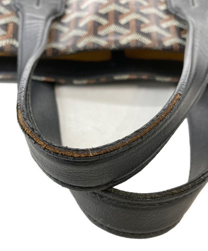 GOYARD Sac Voltaire Tote Bag Brown Black Herringbone Pattern From Japan Auth - Picture 10 of 10
