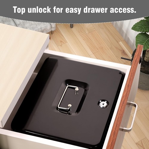 Caja De Efectivo Con Cerradura Superior Caja De Dinero Con Bandeja De Efectivo - Picture 13 of 32