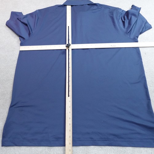 Peter Millar Summer Comfort Polo Shirt 2XL Blue Solid Embroidered 4 Wedges NEW - Picture 8 of 10