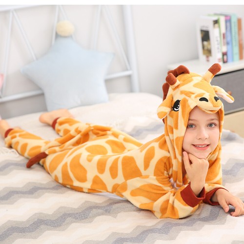 Giraffe One-piece Pajamas for Kids Boys and Girls Winter Soft Sleepwear Pyjama - Picture 33 of 40