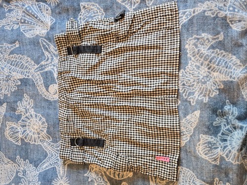 Vintage 90s TRIPP NYC Black White Plaid Zipper Bondage Goth Skirt - LARGE - CUTE - Picture 12 of 14