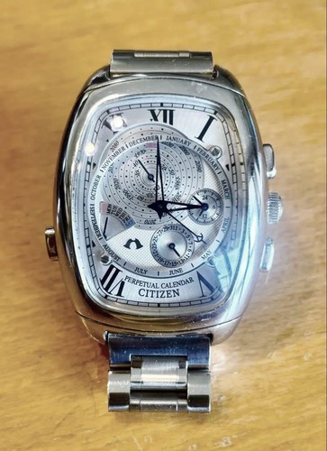 Orologio Uomo Citizen Campanola 6702-H32132 Calendario Perpetuo Argento Blu Analogico - Foto 2 di 12