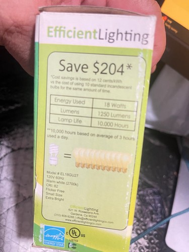 2 Bulbs, Twister EL18GU27 18W Energy Saving Bulb Warm White 2700K, 1250Lumen(M18 - Picture 4 of 9