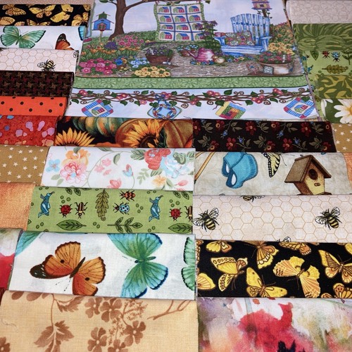 5” “¡Patchwork Garden!” KIT EDREDÓN PRECORTADO edredón, jardín, mariposas, abejas, flores - Imagen 11 de 24
