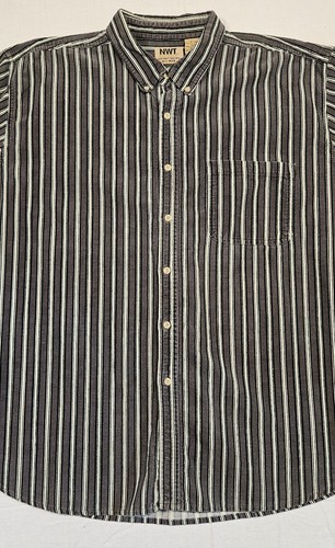 Mens 3X Northwest Territory Corduroy Button Down Shirt Long Sleeve Gray Stripes - Picture 4 of 11