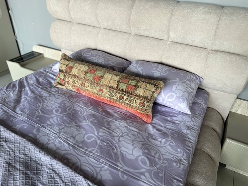 Vintage Sofa Pillow Case, Organic Wool Anatolian Turkish Rug Pillow,12x36 inc - Picture 7 of 9