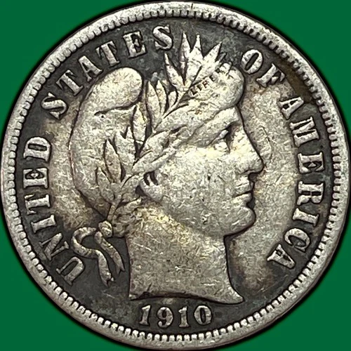 1910 Barber Dime Choice Very Fine VF+/XF Coin #34603