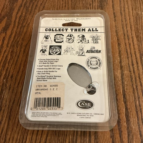 New Old Stock,Case XX University of Arkansas SEC Conference Knife/Keychain Set - Picture 4 of 6