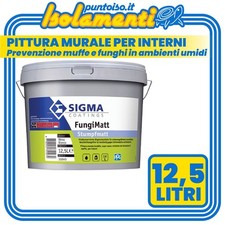 Pittura Murale Sigma Fungimatt Interni Lavabile Prevenzione Muffe Funghi LT 12,5