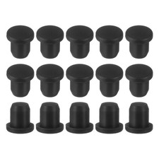15Pcs Solid Silicone Hole Plug for 8.5mm/0.33" Hole, 0.35" Plug Height, Black