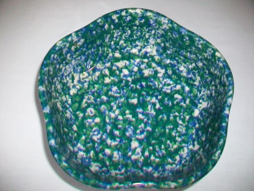 WORKSHOPS OF GERALD E. HENN POTTERY FIVE PETAL BOWL BLUE GREEN 6 1/2" - Imagen 2 de 8