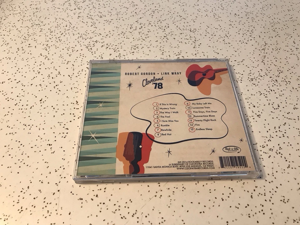 Robert Gordon & Link Wray Cd Cleveland ‘78 2014 Rock a Billy Records VG Cond Foto 2 de 4