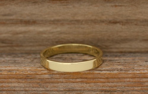 Polished Brass Band, Pure Brass Ring, Flat Unisex Men Women Jewelry Gift - Picture 3 of 7