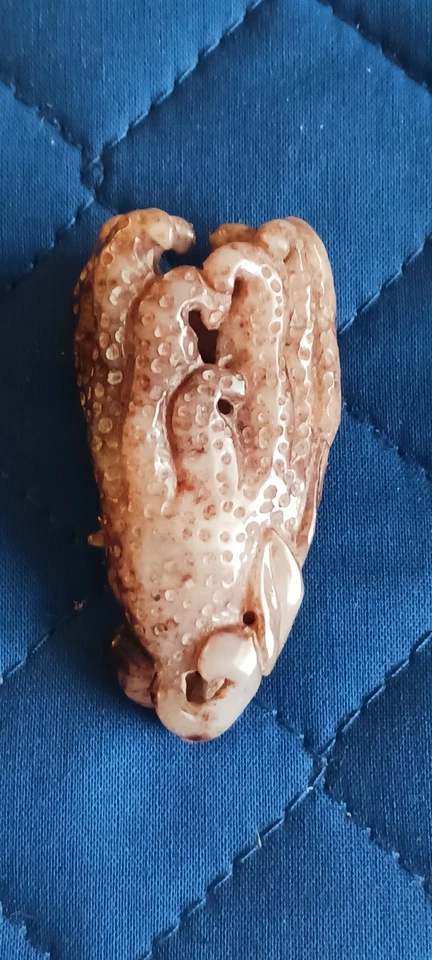 VINTAGE ● JADE CHINÊS ● DESCONHECIDO NÃO ASSINADO ● PINGENTE ● FIGURA DE CABAÇA ● LINDA ● - Imagem 2 de 4