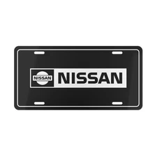 Nissan Logo Vanity License Plate – Car Tag for JDM Fans (Black Background)
