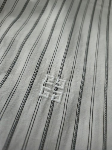 MENS GIVENCHY PARIS STRIPED WHITE LONG SLEEVED SHIRT 4G MOTIF SIZE 41 - Picture 5 of 14