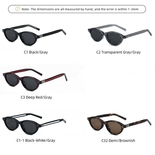 TR90 Plate Polarized Oval Sunglasses Women's UV400 Driving Black Glasses Small - Bild 9 von 20