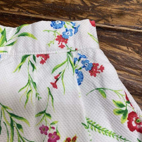 Janie and Jack Girls Size Small White Floral Pique Pleated Cotton Skirt - Picture 6 of 13