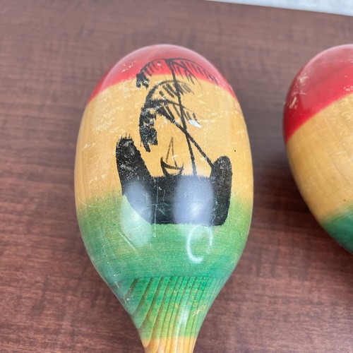 Patti-Originals Wood Maracas Hand Painted Pair Percussion Instrument 11in Set - Bild 2 von 8