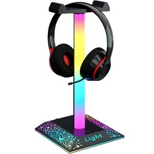RGB LED Gaming Headset Stand USB-C 3.5mm AUX 2 USB for Desktop PS5 PC Xbox