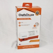 Chef's Choice D203 Orange White 3-Stage Electric Knife Sharpener Kitchen Gadget