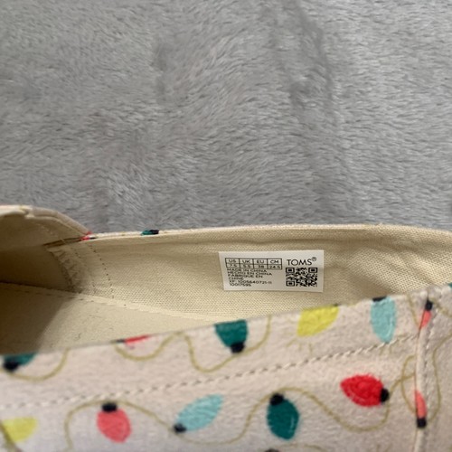 TOMS Zapatos Mujer Belmont Árbol de Navidad Luces Sin Cordones Talla 7.5 Ancho - Imagen 6 de 9