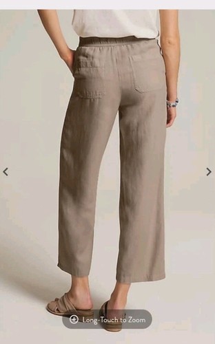 J. Jill Pure Jill Leinenmischung weites Bein Crops, Gr. L khaki - Bild 4 von 8