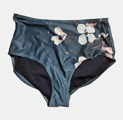 Slip bikini Albion floreale vita alta nuoto S misto nylon spiaggia costiera - Foto 1 di 7