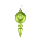 DAK 4ct Matte Green Kiwi Retro Reflector Shatterproof Christmas Ornaments