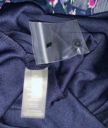 Vestido CALVIN KLEIN Cottagecore Romántico Estampado Floral Azul Cambio Nuevo con Etiquetas $99 10 - Imagen 7 de 7