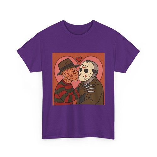 T-shirt Freddy Kissing Jason unisex cotone amore non muore mai coppia horror Halloween - Foto 111 di 157