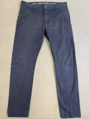 Dockers Pants Men’s Size 31 X 30 Blue Alpha Khaki Skinny Jeans Slacks  - 第 1/24 張圖片