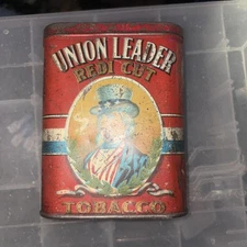 Union Leader FAT BOY "Redi Cut at sides of head" Pocket Tobacco Tin ~RARE~