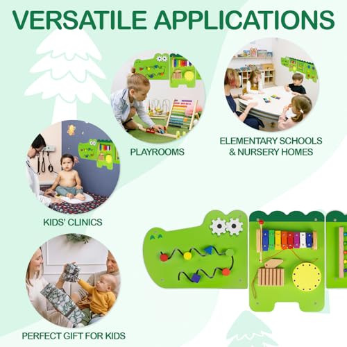 Monläurd Crocodile Montessori Busy Board,Sensory Board,Educational - Picture 6 of 7