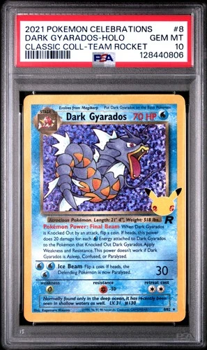 2021 POKEMON CELEBRATIONS CLASSIC COLLECTION #8 DARK GYARADOS-HOLO PSA 10