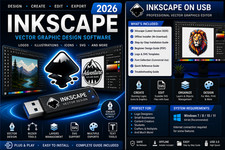 INKSCAPE Pro Illustrator Vector Graphic Design Image Drawing on USB