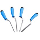 4pcs Stainless Steel Flat Trowel Set with Comfortable Grip for Smoothing Tasks
