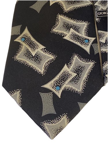 Giorgio ARMANI Vintage Black Tie 100% Silk Made In Italy Excellent - Picture 3 of 9