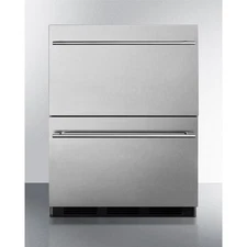 Summit SP6DBS2D7 24 Inch Built In 2-Drawer Undercounter Commercial Refrigerator