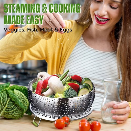 Vegetable Steamer Basket for Pot - Stainless Steel Steaming Basket for Veggie... - Picture 5 of 9