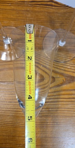 VINTAGE LONG STEM CRYSTAL HAND BLOWN SET OF 3 WINE GLASSES 11"TALL 10oz - Picture 5 of 6