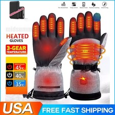 Heated Gloves Electric Rechargeable 2x4000mah Battery Hand Warm Thermal Winter