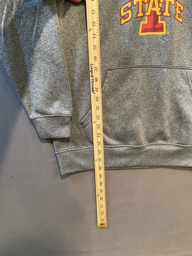 Iowa State Cyclones Hoodie Mens Medium Gray Colorblock Hooded Fleece Pullover - Picture 8 of 8